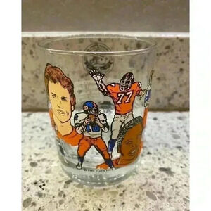 Vintage Denver Broncos Glass Cup 1984 Pizza Hut Limited Edition